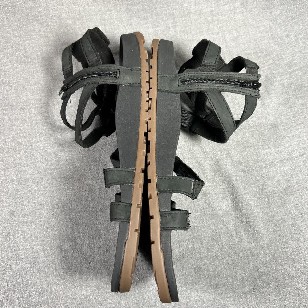 Chacos Sandal Women’s Size 11 Black Leather Lowdown Strappy High Flat - Picture 1 of 9